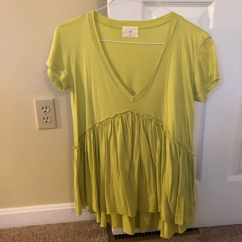 Anthropologie T.La Top, Lime Green, XS